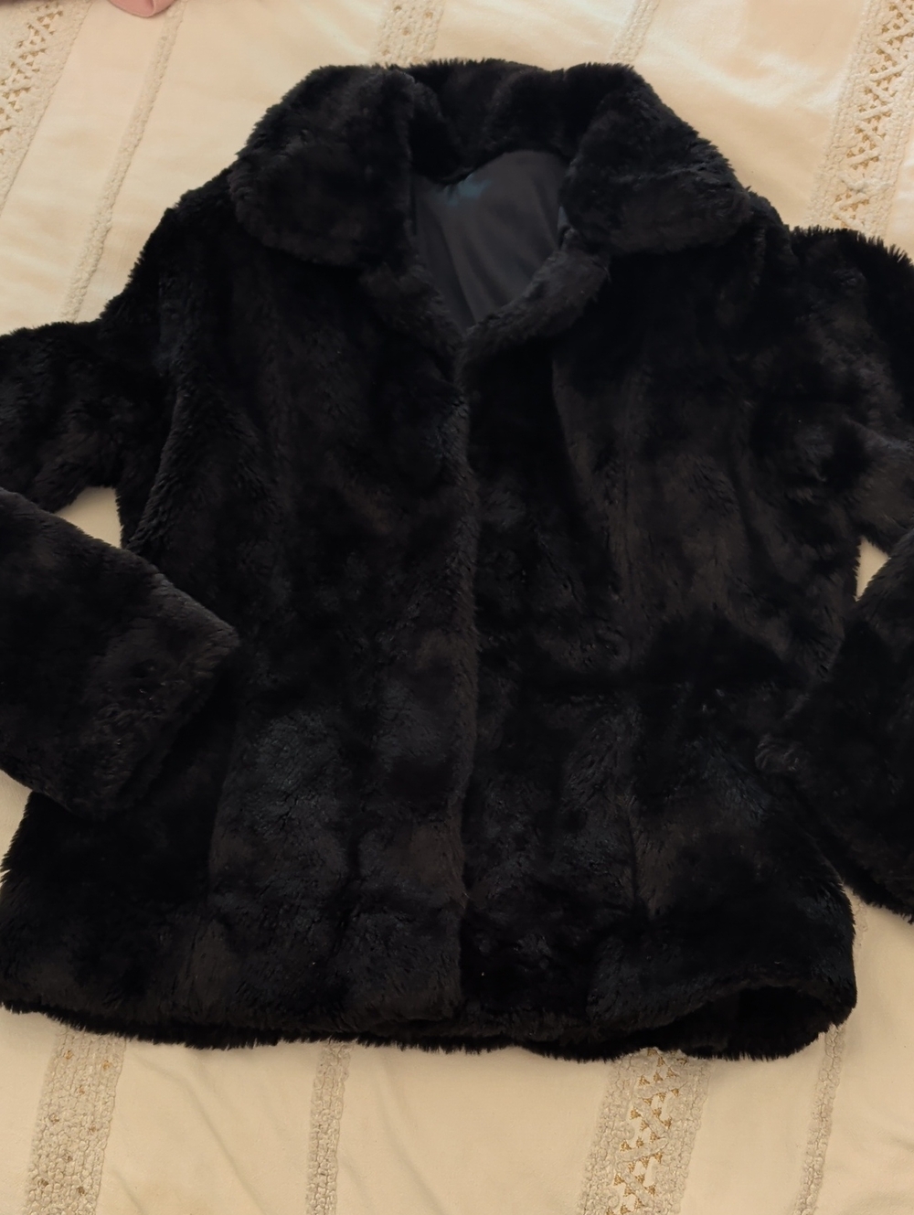 BB Dakota Black Faux Fur Teddy Jacket